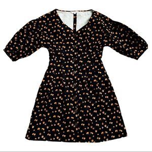 Moussy Linen Puff Sleeve Floral Print Mini Dress